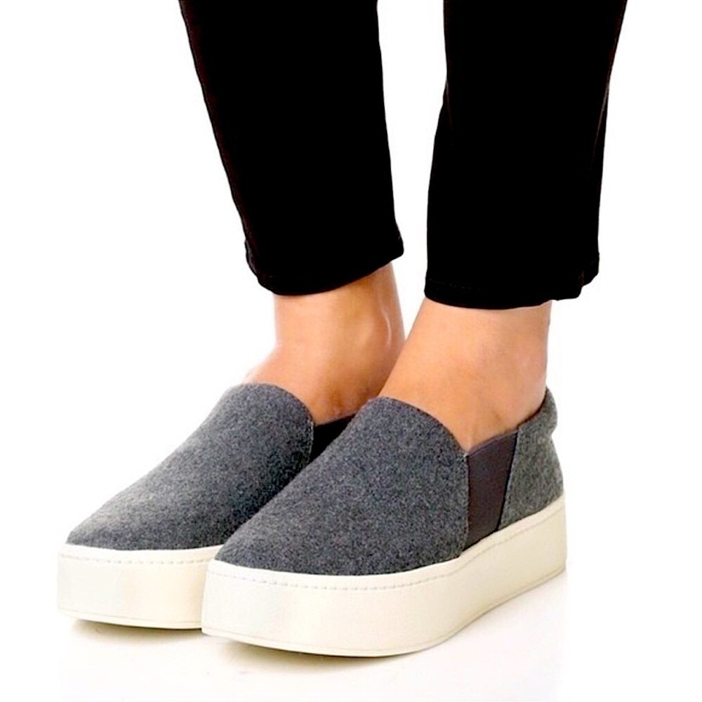 VINCE Warren Mohair Platform Skate Sneakers Luxe Gray women’s size 7.5 M